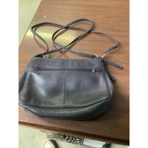 Vtg Aurielle Genuine Leather Britton Eggplant Shoulder Handbag Purse